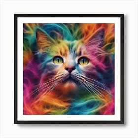 Rainbow Cat Art Print