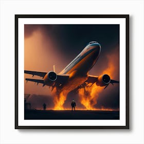 Airplane On Fire (24) Art Print