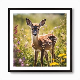 Fawn In A Meadow Art Print