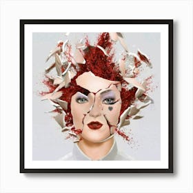 Woman With Broken Hair Art Print