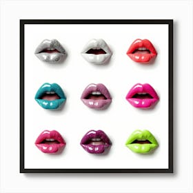 Lips Stock Videos & Royalty-Free Footage Art Print