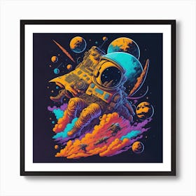 Astronaut In Space 4 Art Print