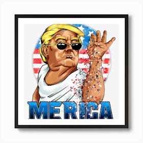 Limited Edition Donald Trump Salt Merica Freedom Usa Flag 4th Art Print