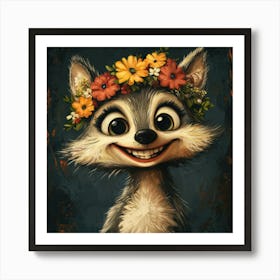 Fox In Flower Crown 8 Poster