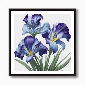 Blue Iris myluckycharm Art Print