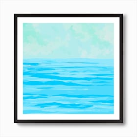 Ocean with blue clouds  Art Print
