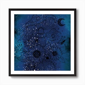 Galaxy Mushroom Art Print Art Print