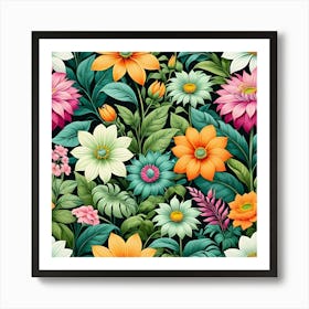 Floral Seamless Pattern 2 Art Print