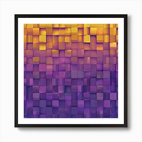 Abstract Purple And Yellow Squares Art Print