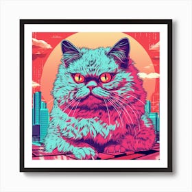 Cat In The City Creative Colorful Modern Cool Art Print