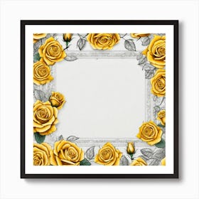 Yellow Roses Frame 16 Art Print