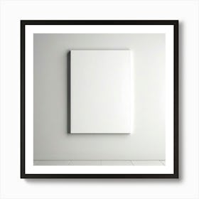 Mock Up Blank Canvas White Pristine Pure Wall Mounted Empty Unmarked Minimalist Space P (12) Art Print