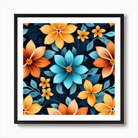 Seamless Floral Pattern 1 Art Print