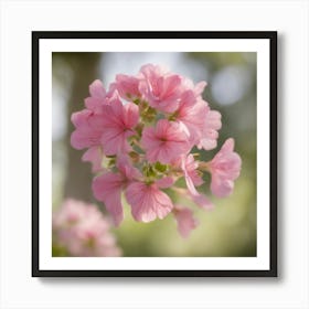 A Blooming Geranium Blossom Tree With Petals Gently Falling In The Breeze 2 Art Print