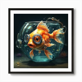 Goldfish In A Bowl 6 Art Print