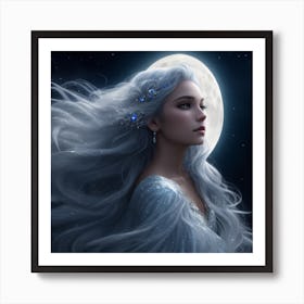 Beautiful Girl With Long Hair Art Print