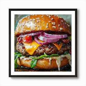 Burger Painting Art Art Print