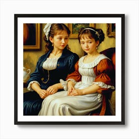 The Two Sisters Impressionist Wall Art Pierre Auguste Renoir Style Art Print