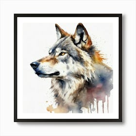 Wolf Watercolor Art Print