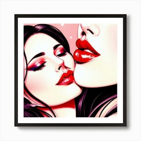 Kissing Lips 4 Art Print