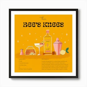 Bee's Knees Cocktail – Art Print Art Print