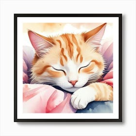 1000014785 cute cat sleeping art print Art Print