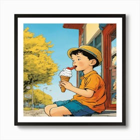 Ice Cream Man Art Print