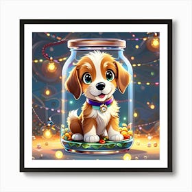 Puppy In A Jar Art Print
