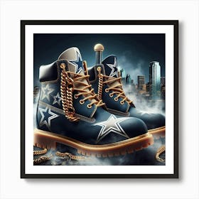 Dallas Cowboys Boots With Chains Art Print