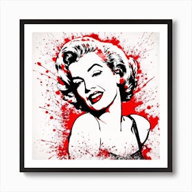 Marilyn Monroe Portrait Ink Painting (28) Art Print