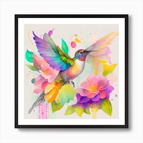 Colorful Hummingbird 1 Art Print