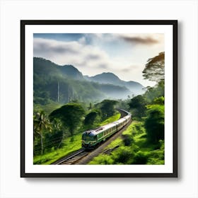 Train Landscape Transportation Mountain Travel Nature Road Railway Railroad Tree Transport (6) Art Print