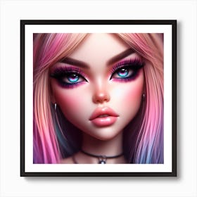 Pink Haired Doll 6 Art Print