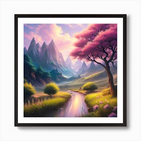 Fantasy Landscape Painting 6 Art Print