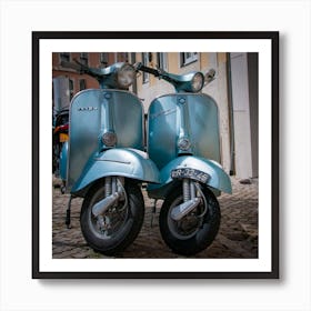 Twin Vespas Art Print