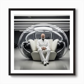 Steve Jobs In A Bubble Chair Art Print
