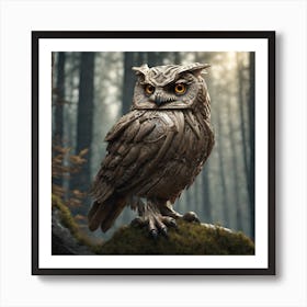 Owl In The Woods 35 Art Print