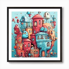 Doodle City Art Print