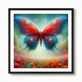 Butterfly In A Field 1 Art Print