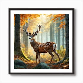 Deer In The Forest 183 Art Print