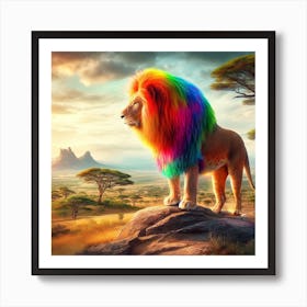 Rainbow Lion Art Print