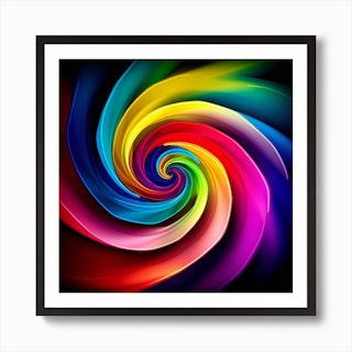 Colorful Swirl. Vibrant Void: A Psychedelic Spiral in the Abyss