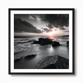 Sunset At The Beach 480 Art Print