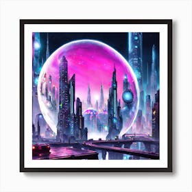 Futuristic City 1 Art Print