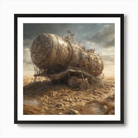 Tank In The Desert 1 Art Print