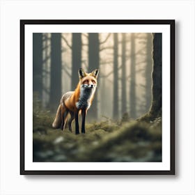 Red Fox In The Forest 30 Art Print