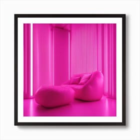 Furniture Design, Tall Braine, Inflatable, Fluorescent Viva Magenta Inside, Transparent, Concept Pro Art Print