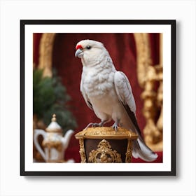 Cockatoo On A Gold Plate Art Print