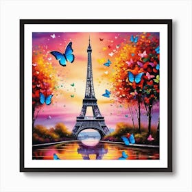 Paris With Butterflies 149 Art Print