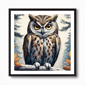 Owl Painting 1 Art Print